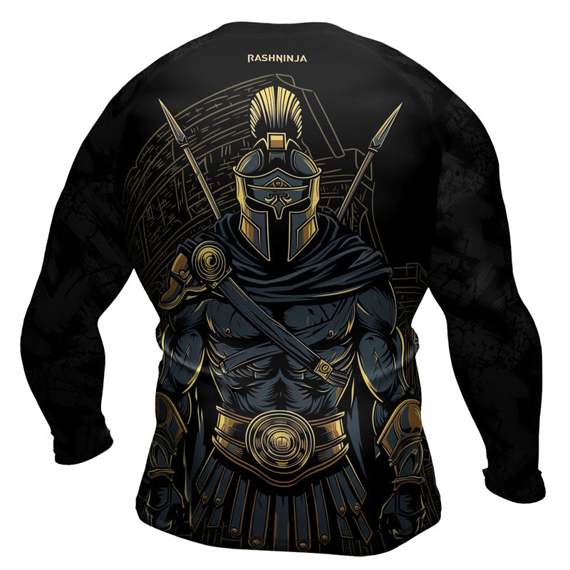 Rashninja Spartan Golden Helm Men's Long Sleeve Rash Guard