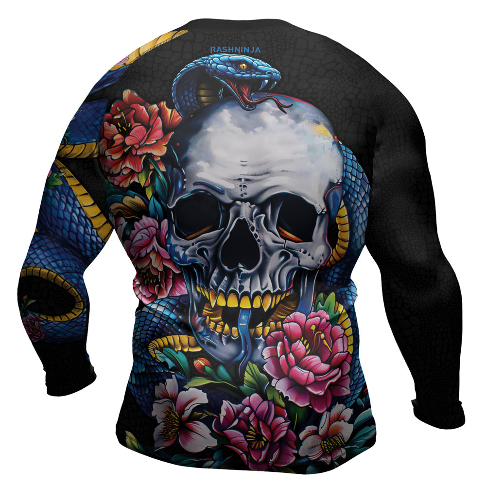 Rashninja Snake Dark Bloom Men's Long Sleeve Rash Guard