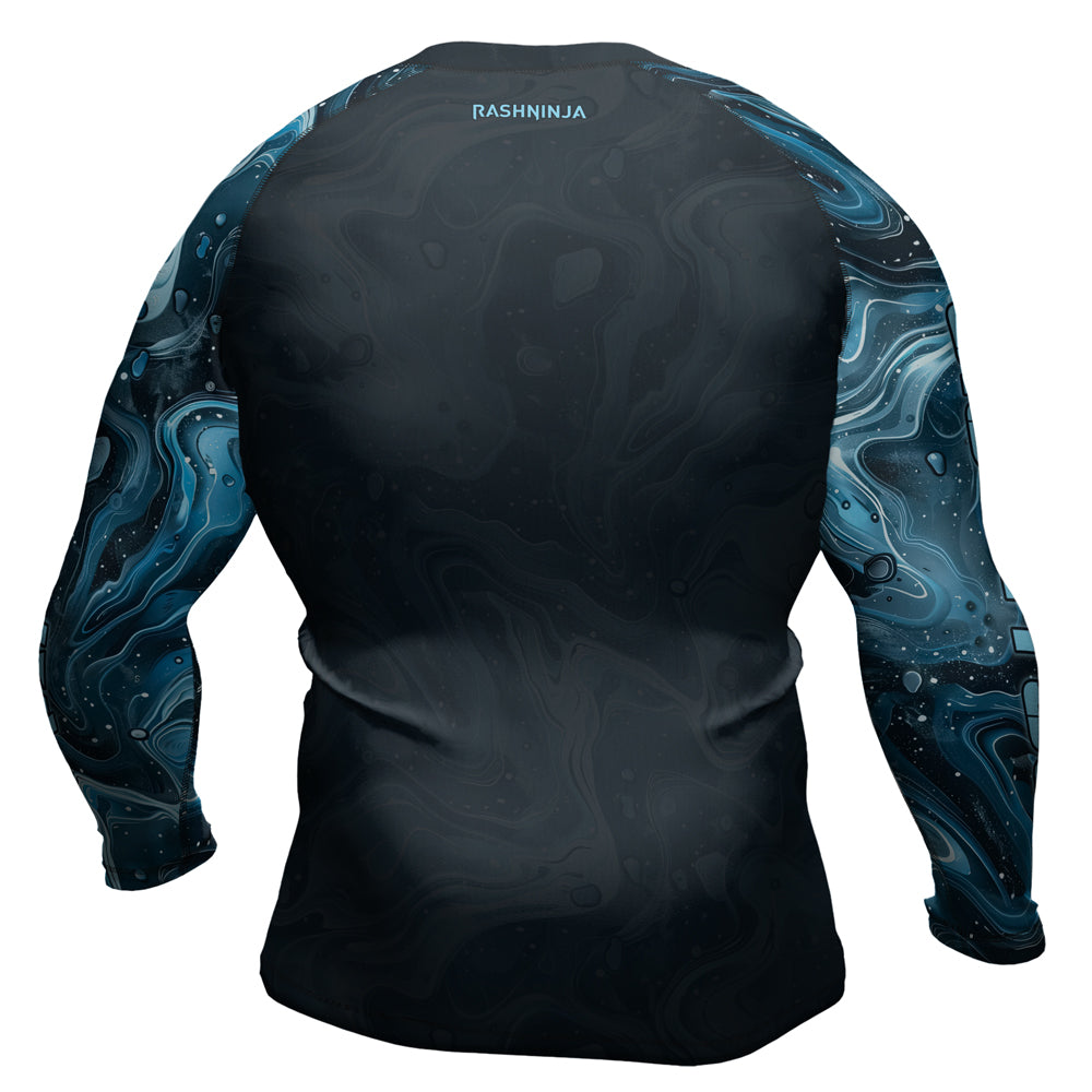 Rashninja Cyber Storm Turquoise Men's Long Sleeve Rash Guard
