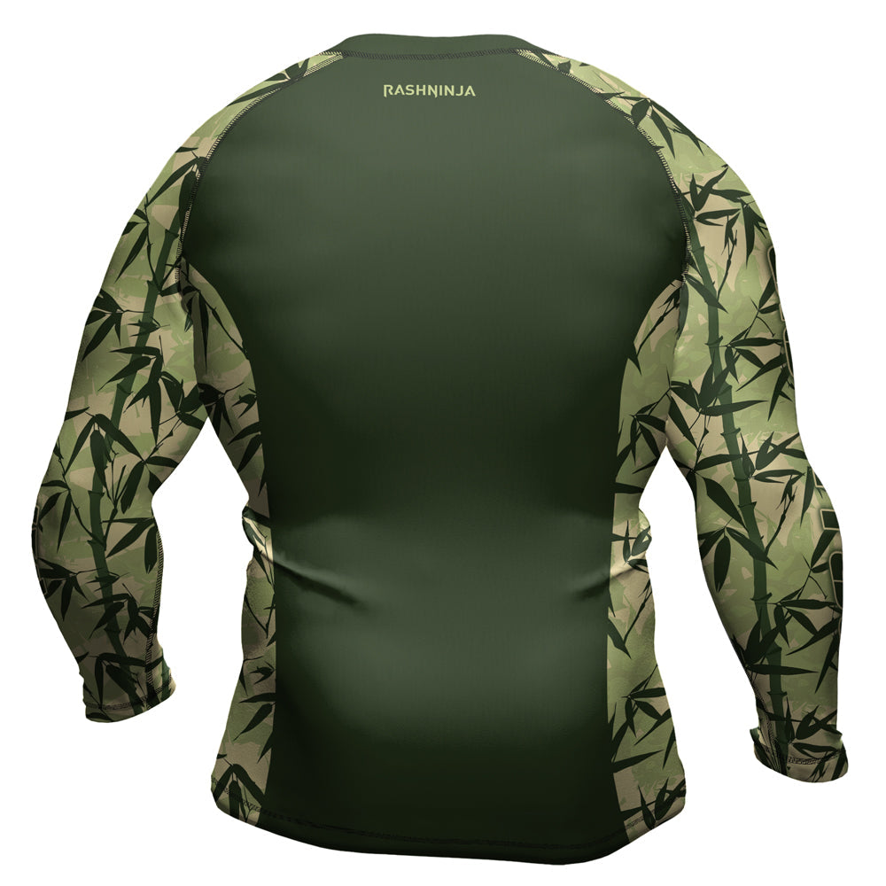 Rashninja Camouflage Bamboo Leaf Blend Men's Long Sleeve Rash Guard