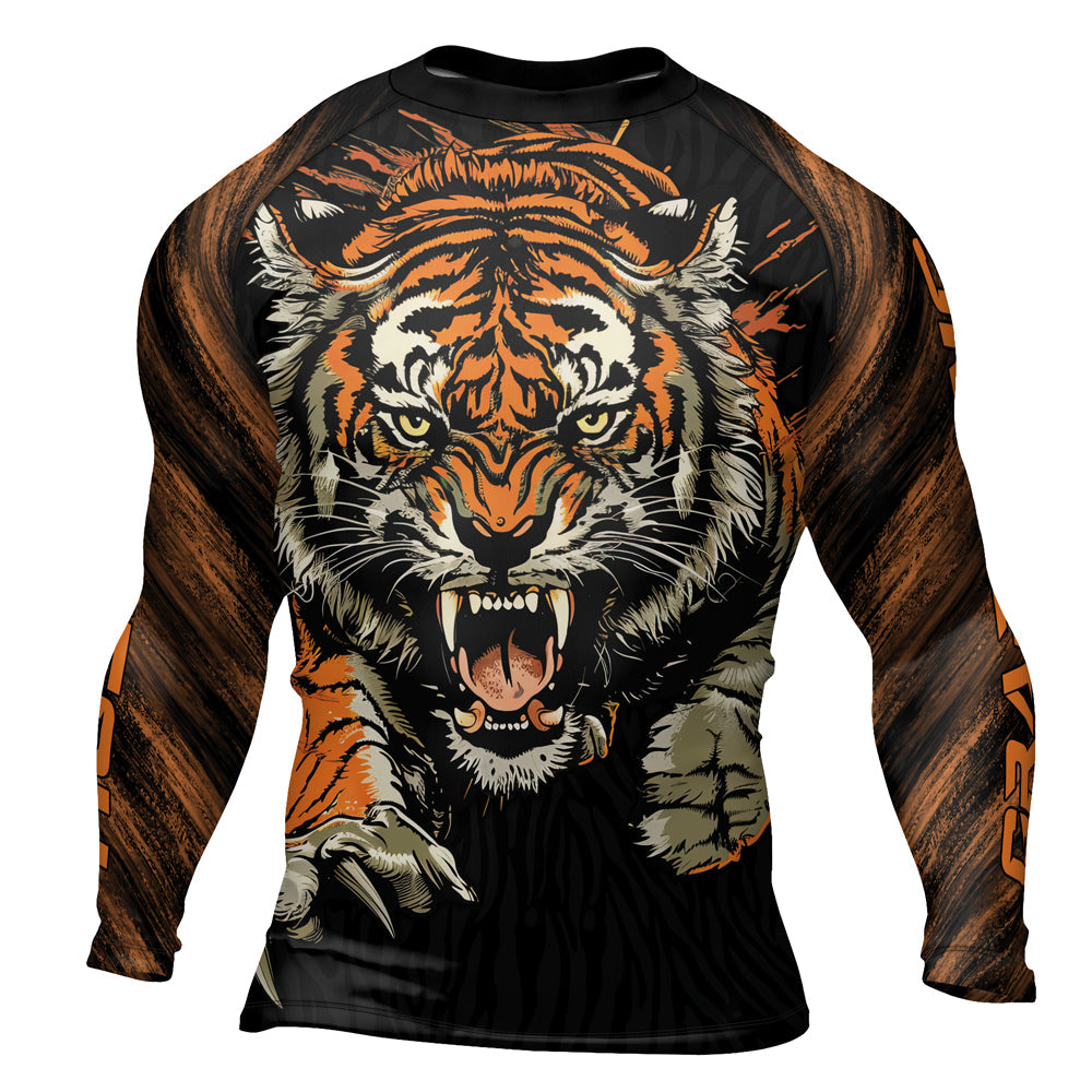 Rashninja Roaring Tiger Jungle Men's Long Sleeve Rash Guard