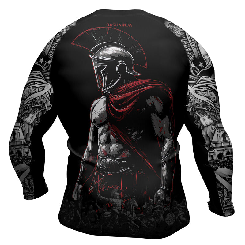 Rashninja Spartan Warrior Crest Men's Long Sleeve Rash Guard