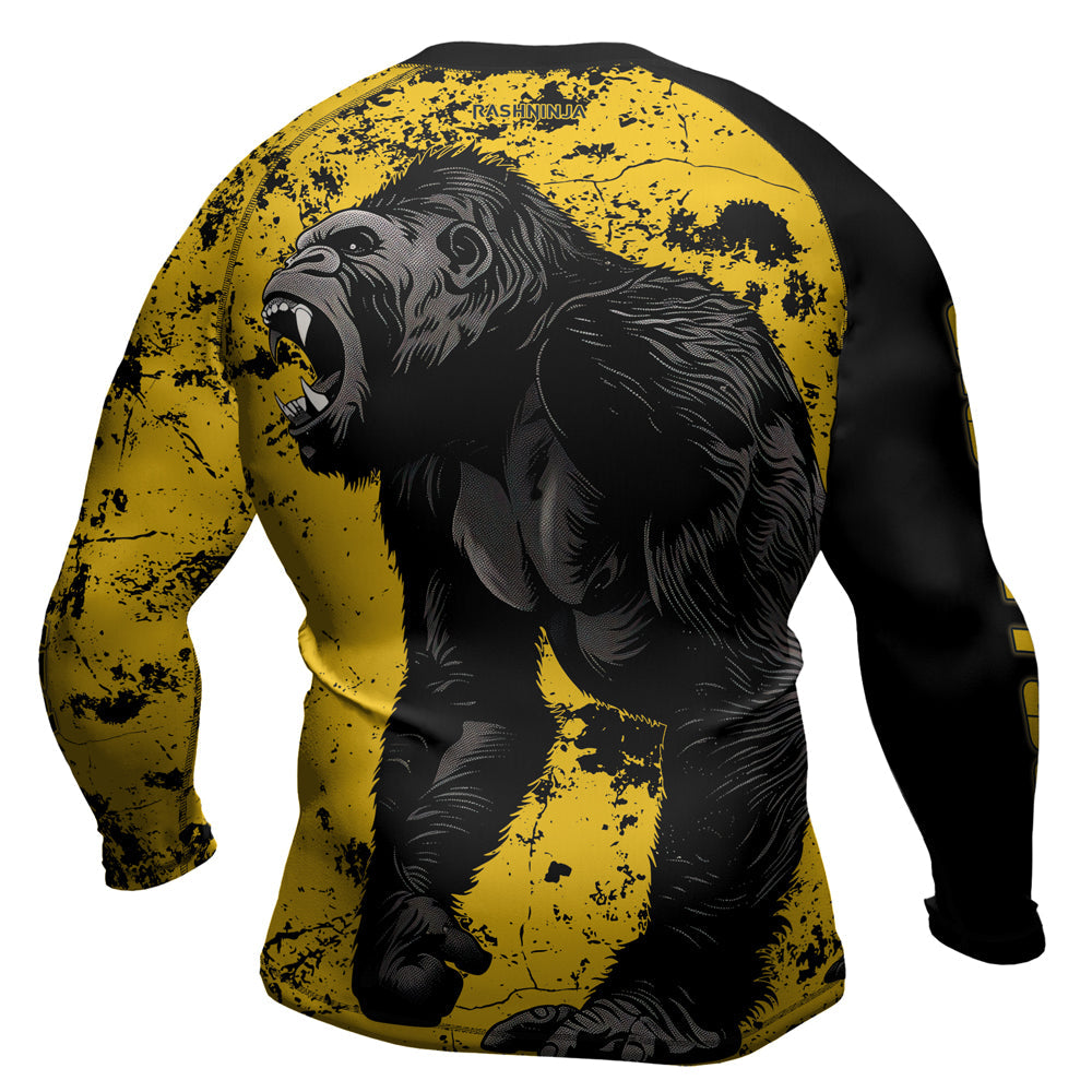 Rashninja Gorilla Golden Ruler Men's Long Sleeve Rash Guard