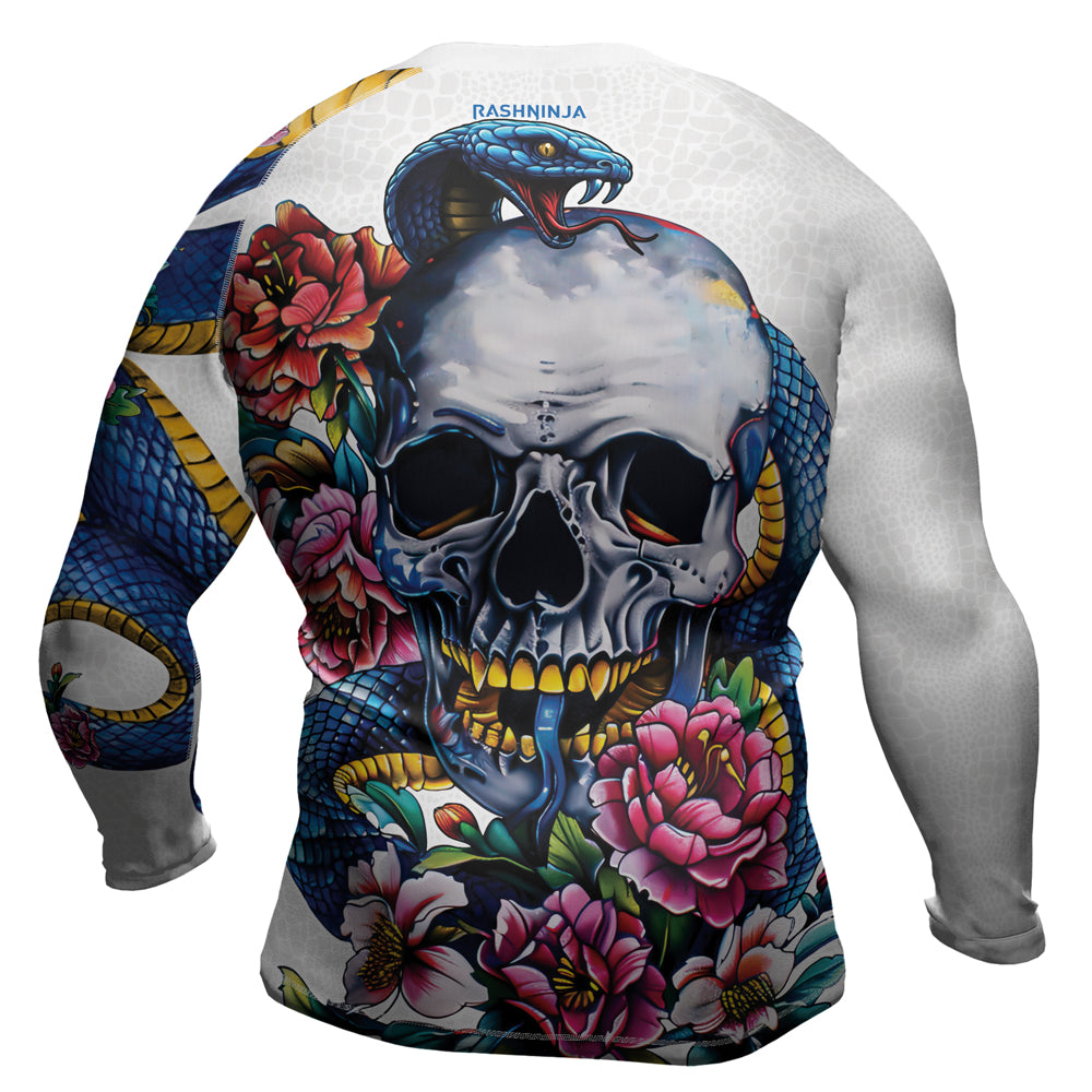 Rashninja Snake Skull Embrace Men's Long Sleeve Rash Guard