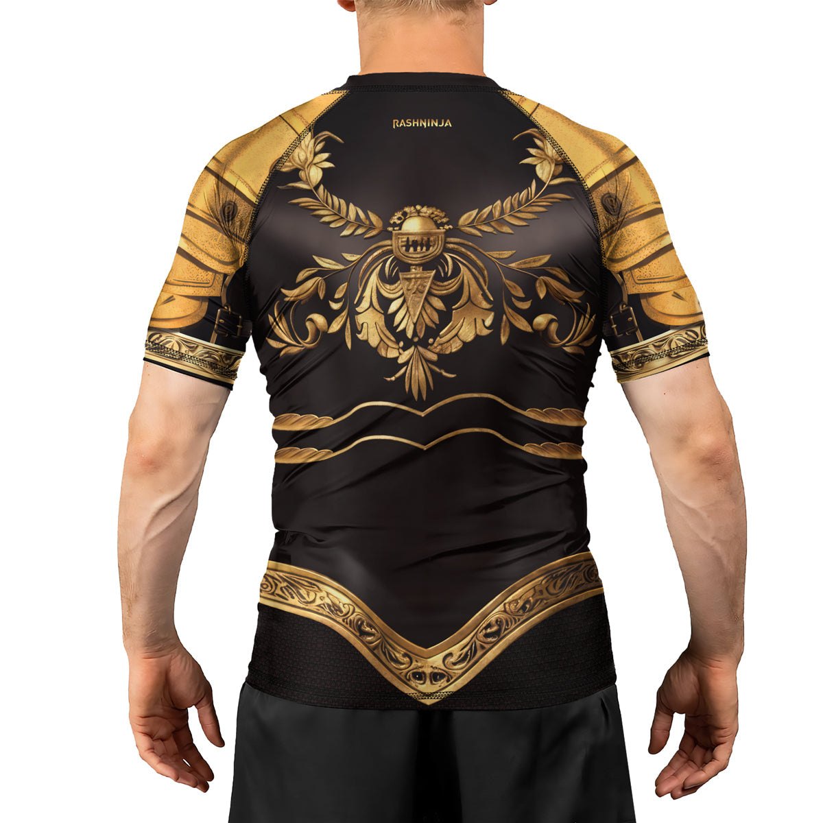 Rashninja Royal Gold Armor Men's Short Sleeve Rash Guard