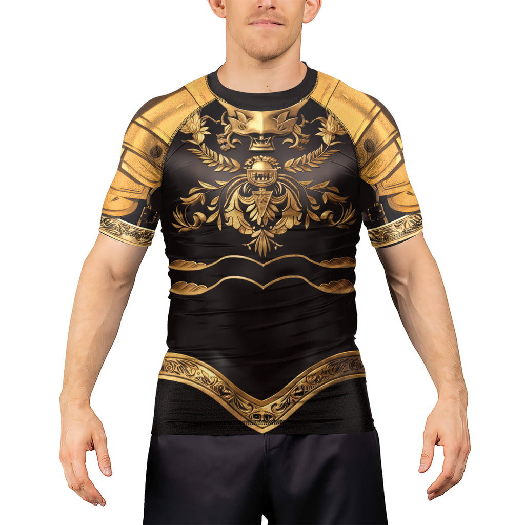 Rashninja Royal Gold Armor Men's Short Sleeve Rash Guard