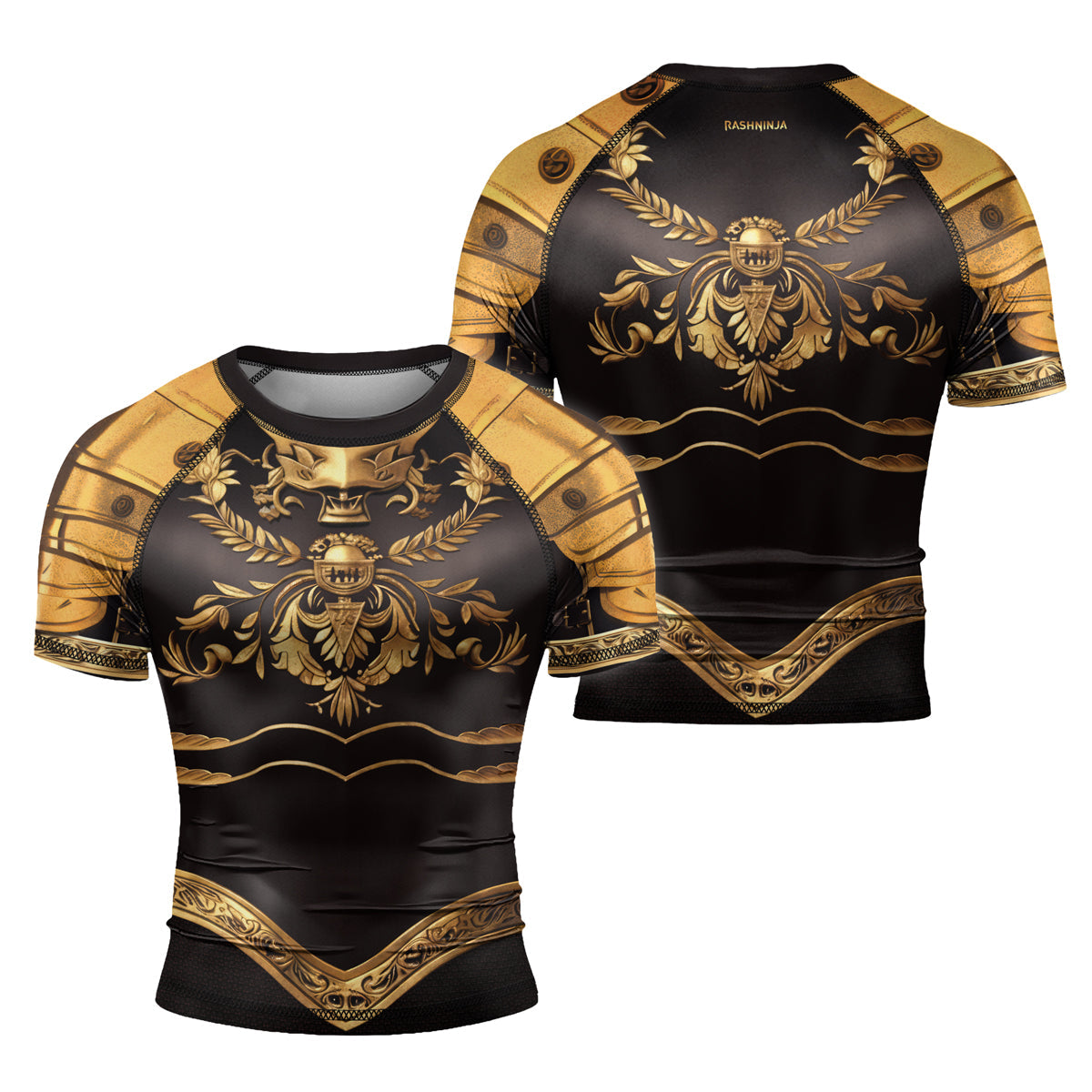 Rashninja Royal Gold Armor Men's Short Sleeve Rash Guard