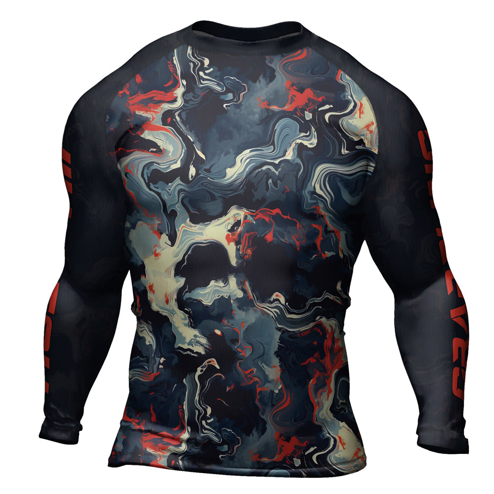Rashninja Cyber Storm Fire Men's Long Sleeve Rash Guard