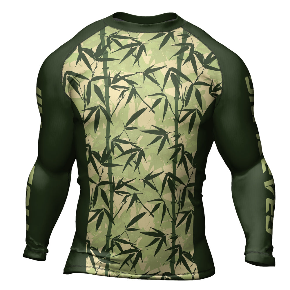 Rashninja Camouflage Bamboo Leaf Blend Men's Long Sleeve Rash Guard