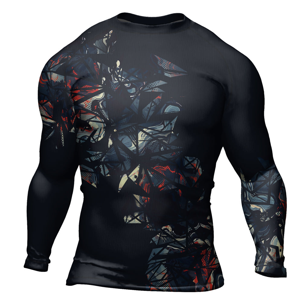 Rashninja Cyber Storm Fire Men's Long Sleeve Rash Guard