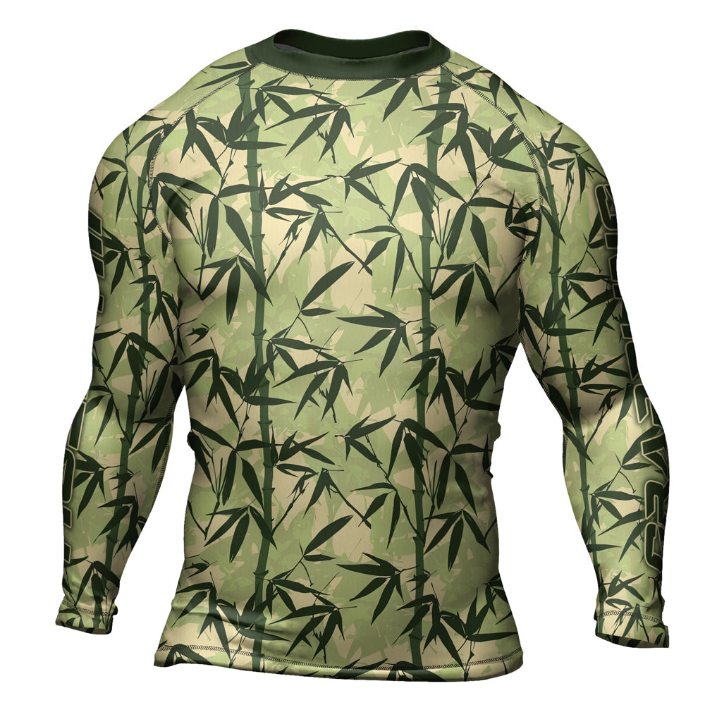 Rashninja Camouflage Bamboo Leaf Blend Men's Long Sleeve Rash Guard