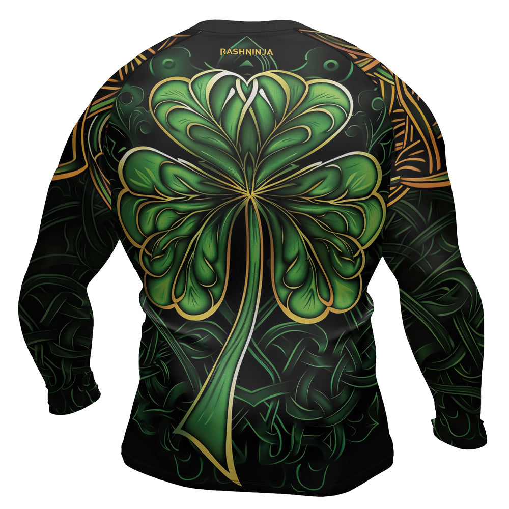 Rashninja Irish Celtic Clover Men's Long Sleeve Rash Guard – St. Patrick's Day Edition