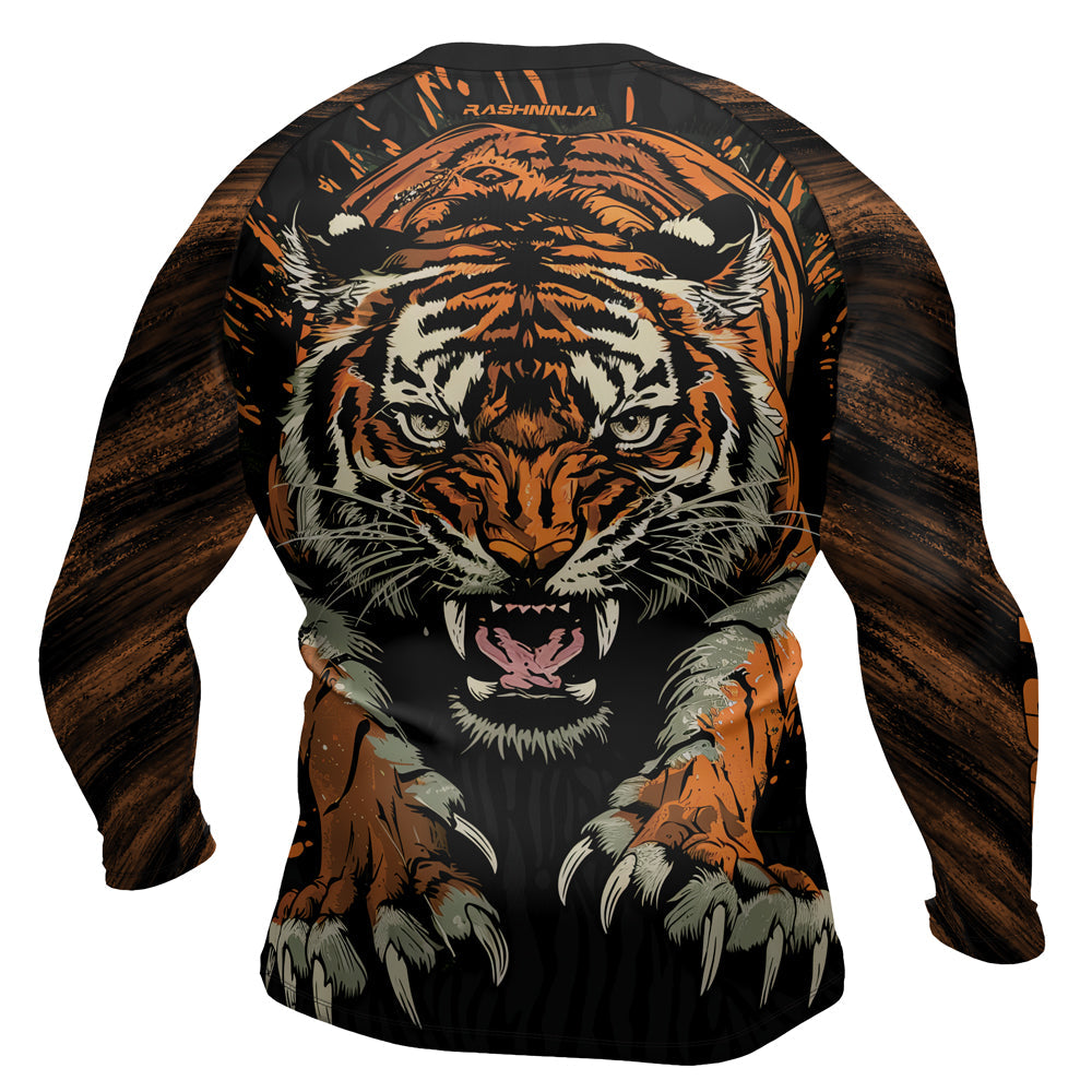 Rashninja Roaring Tiger Jungle Men's Long Sleeve Rash Guard