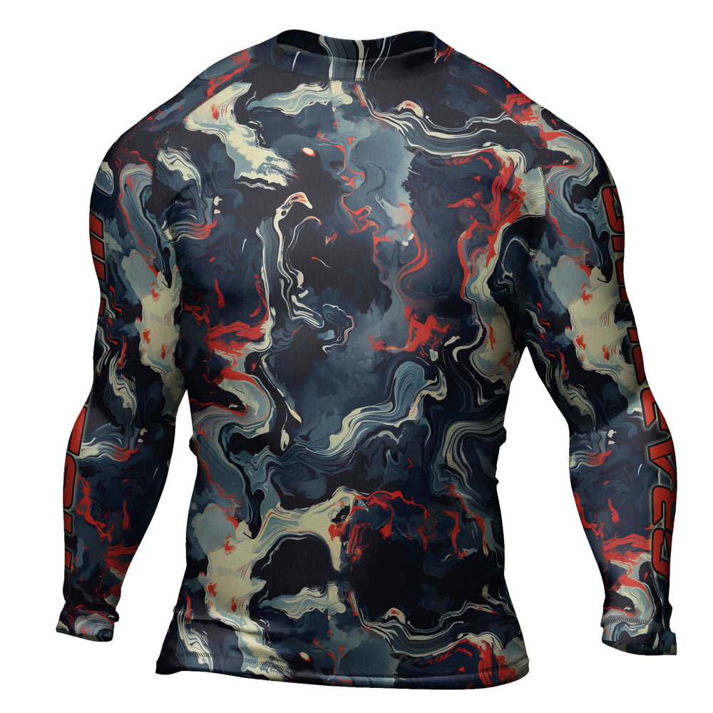 Rashninja Cyber Storm Fire Men's Long Sleeve Rash Guard