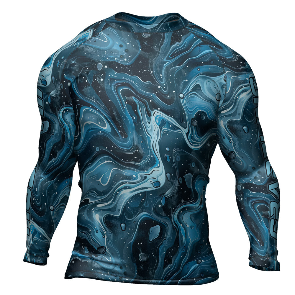 Rashninja Cyber Storm Turquoise Men's Long Sleeve Rash Guard