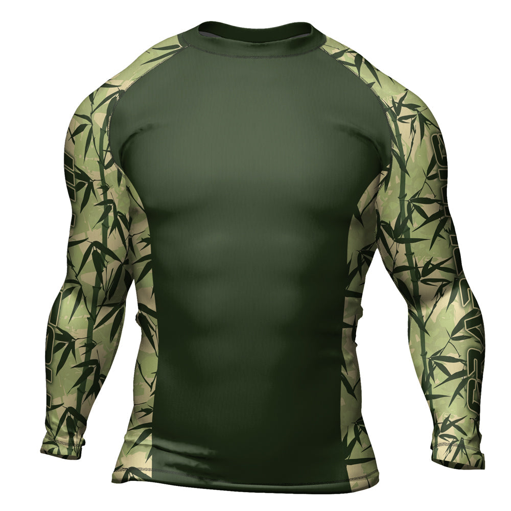 Rashninja Camouflage Bamboo Leaf Blend Men's Long Sleeve Rash Guard