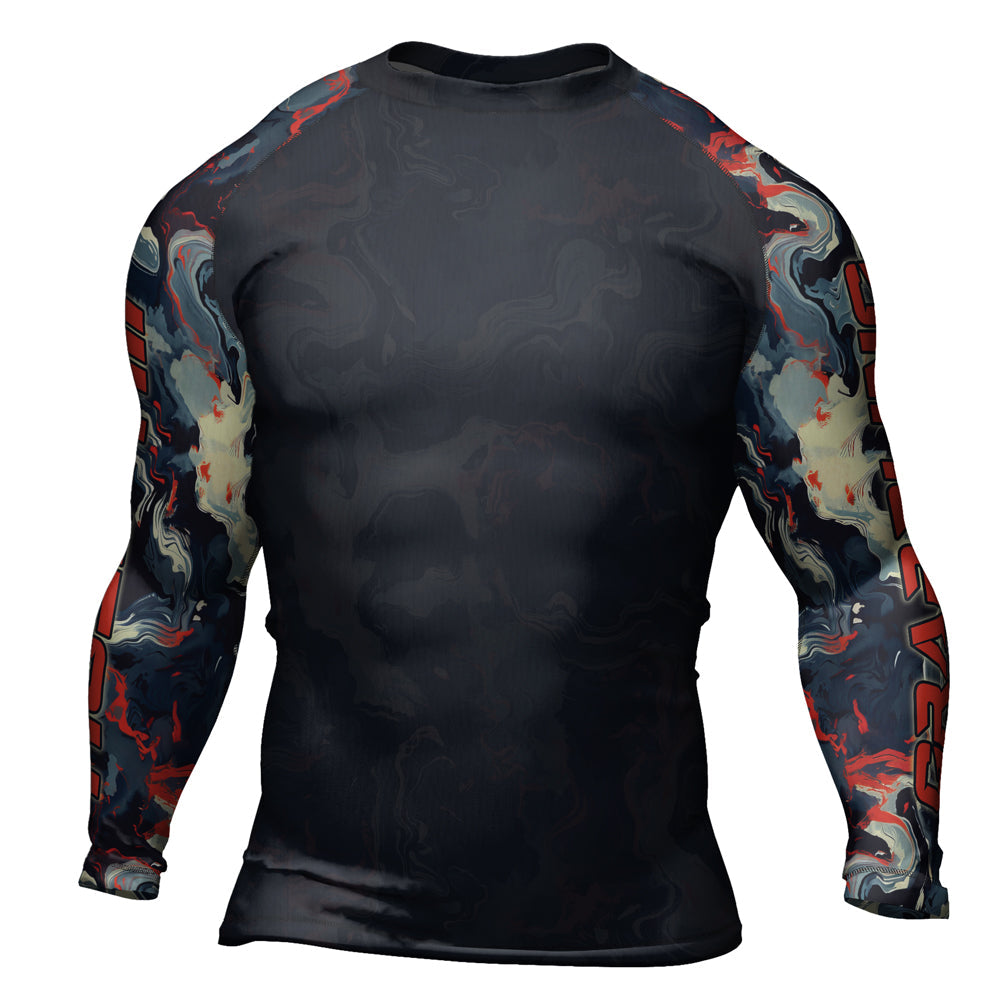 Rashninja Cyber Storm Fire Men's Long Sleeve Rash Guard