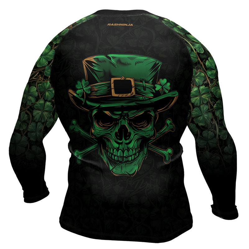 Rashninja Skully O’Shamrock Men's Long Sleeve Rash Guard