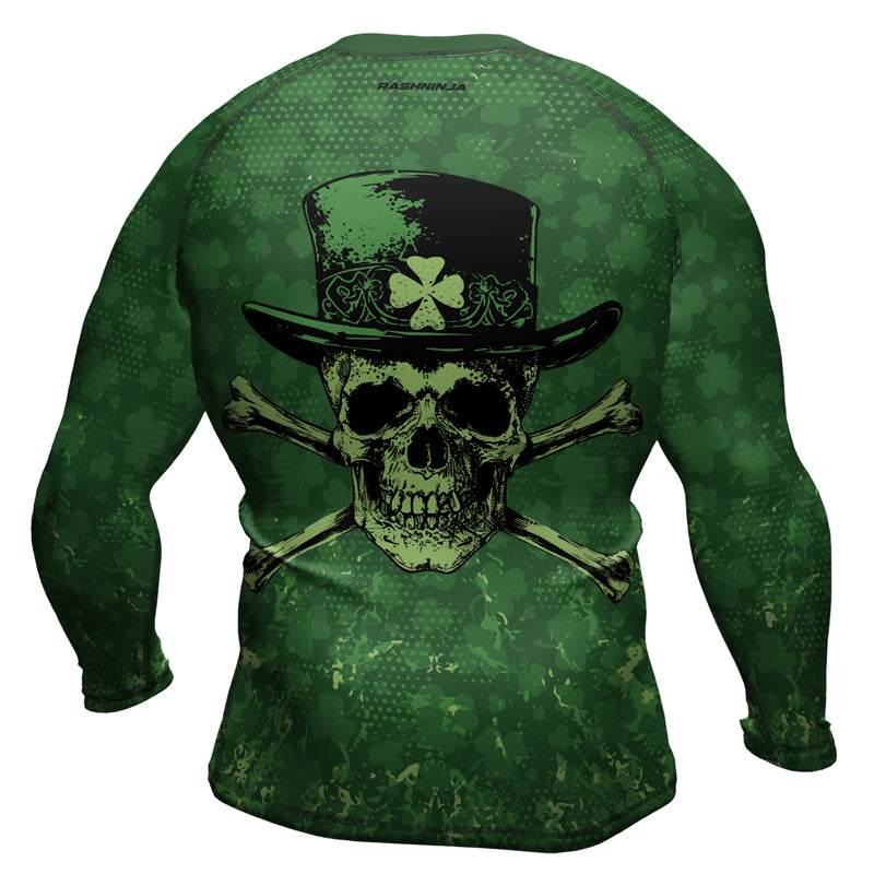 Rashninja Paddy’s Skull Men's Long Sleeve Rash Guard