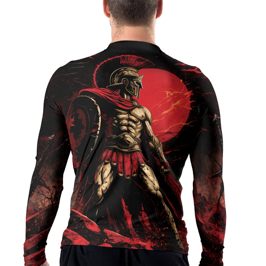 Rashninja Spartan Red Crest Men's Long Sleeve Rash Guard