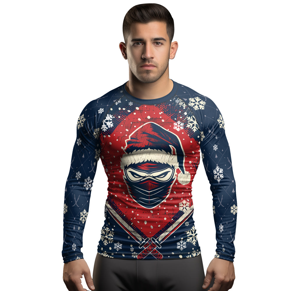 Rashninja Christmas Ninja Santa Men's Long Sleeve Rash Guard