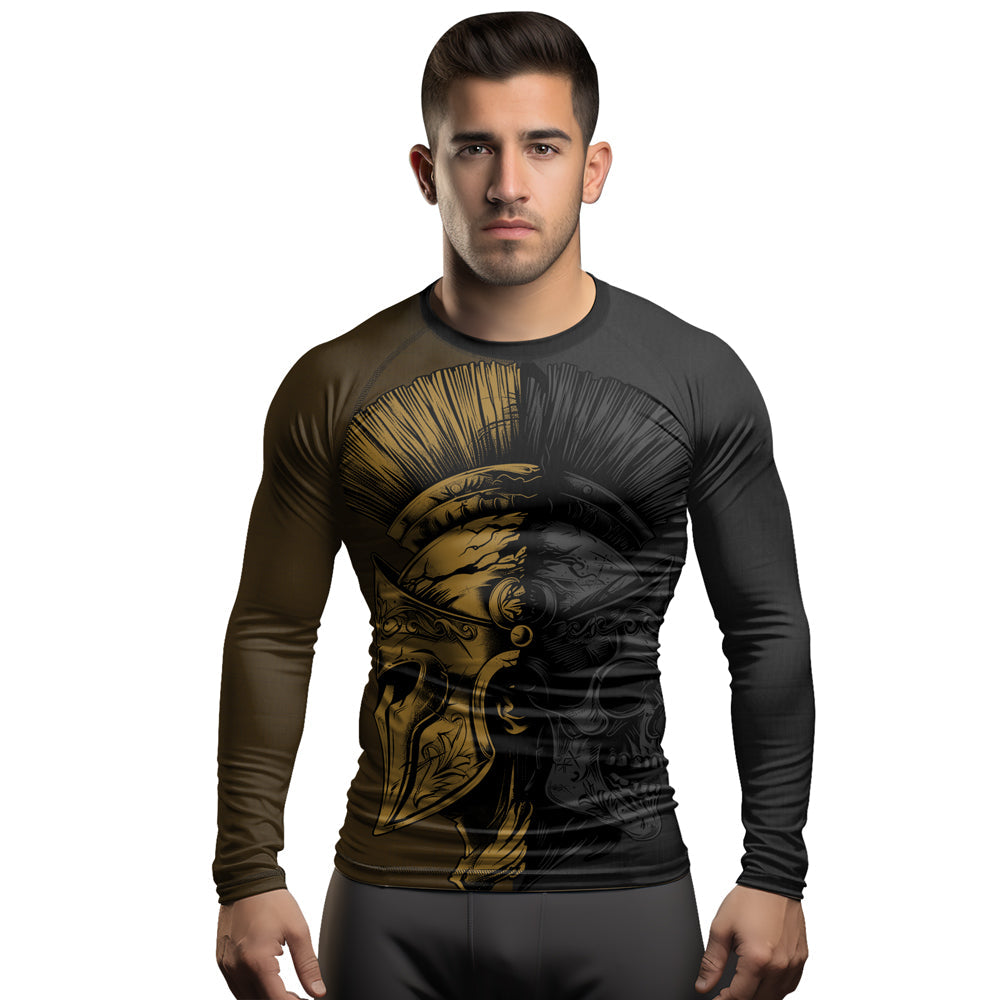 Rashninja Spartan Skull Clash Men's Long Sleeve Rash Guard