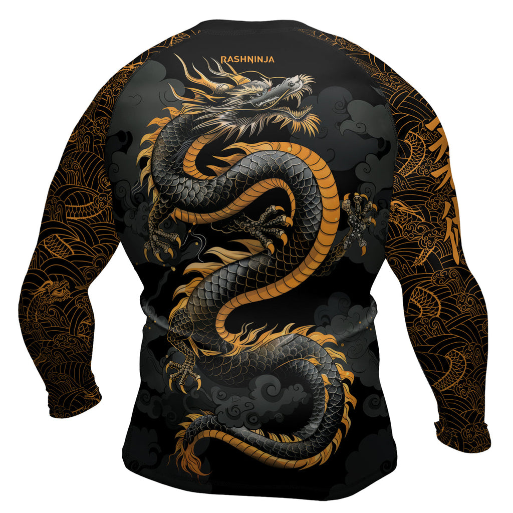 Rashninja Dragon Gold Majesty Men's Long Sleeve Rash Guard