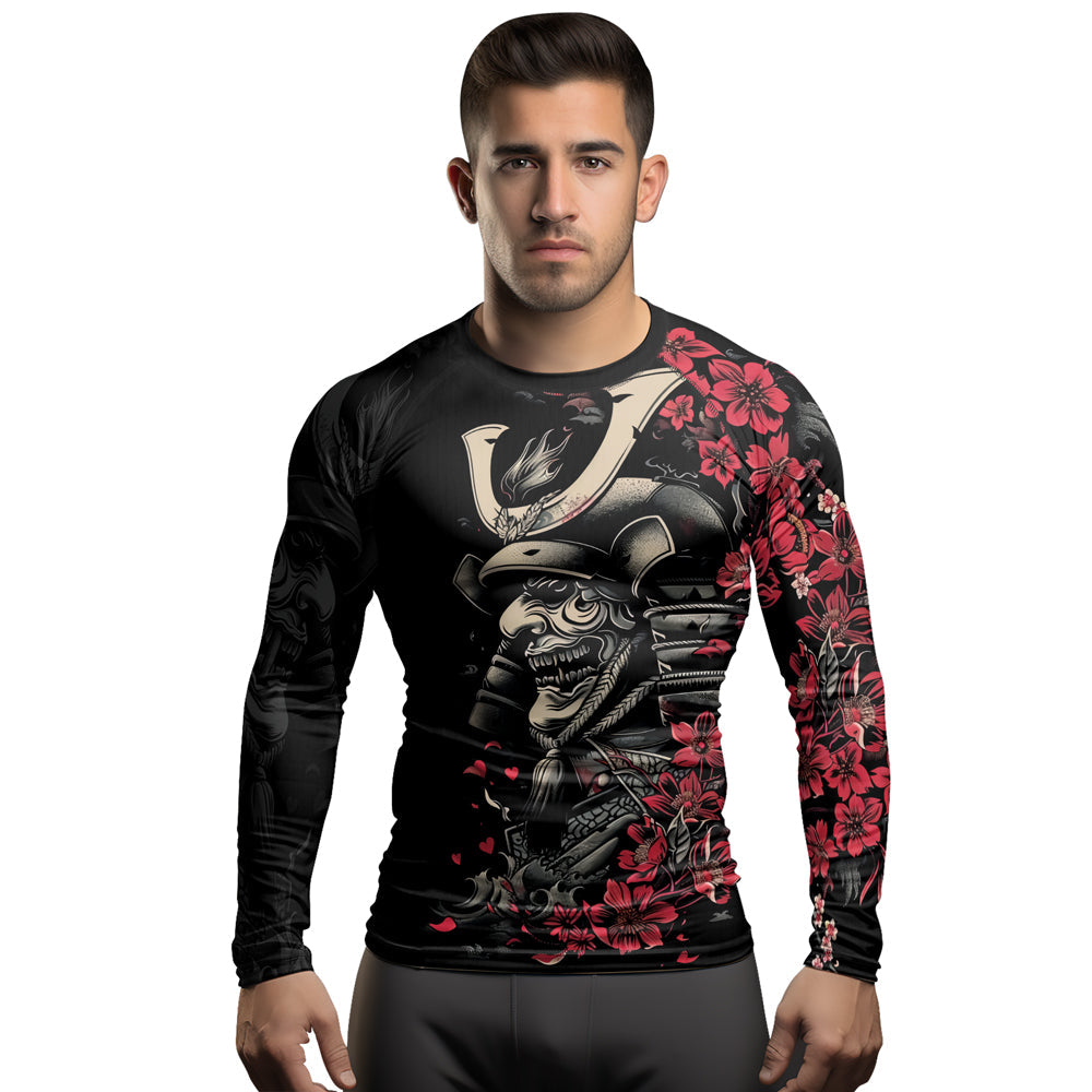 Rashninja Samurai Golden Mask Men's Long Sleeve Rash Guard