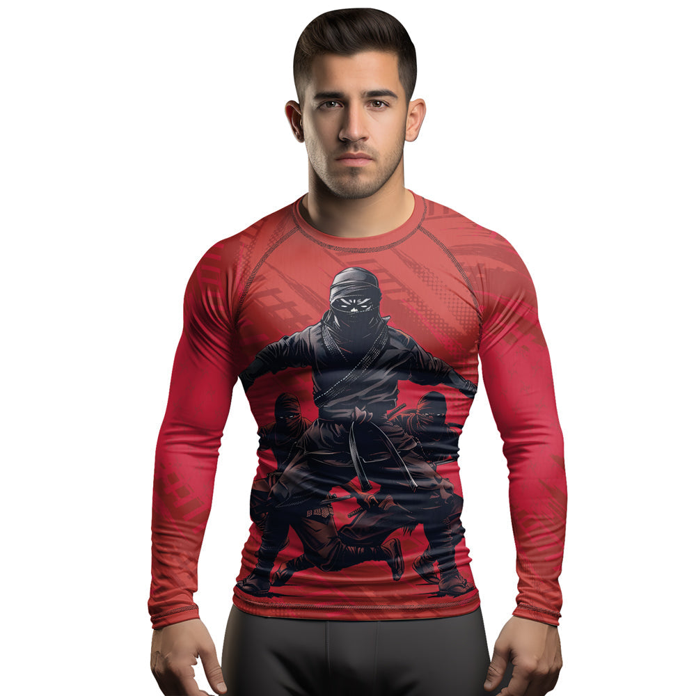 Rashninja Ninja Red Assault Men's Long Sleeve Rash Guard