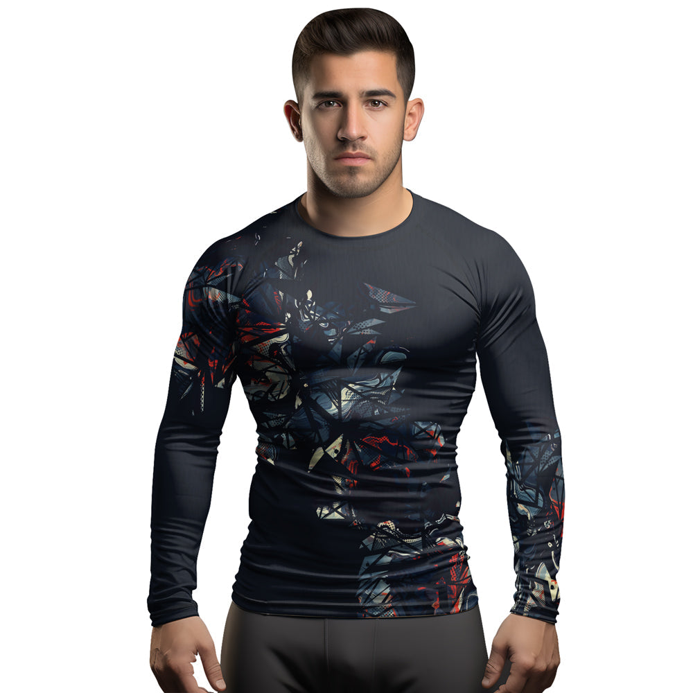 Rashninja Cyber Storm Fire Men's Long Sleeve Rash Guard