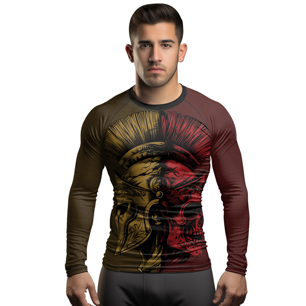 Rashninja Spartan Skull Clash Men's Long Sleeve Rash Guard