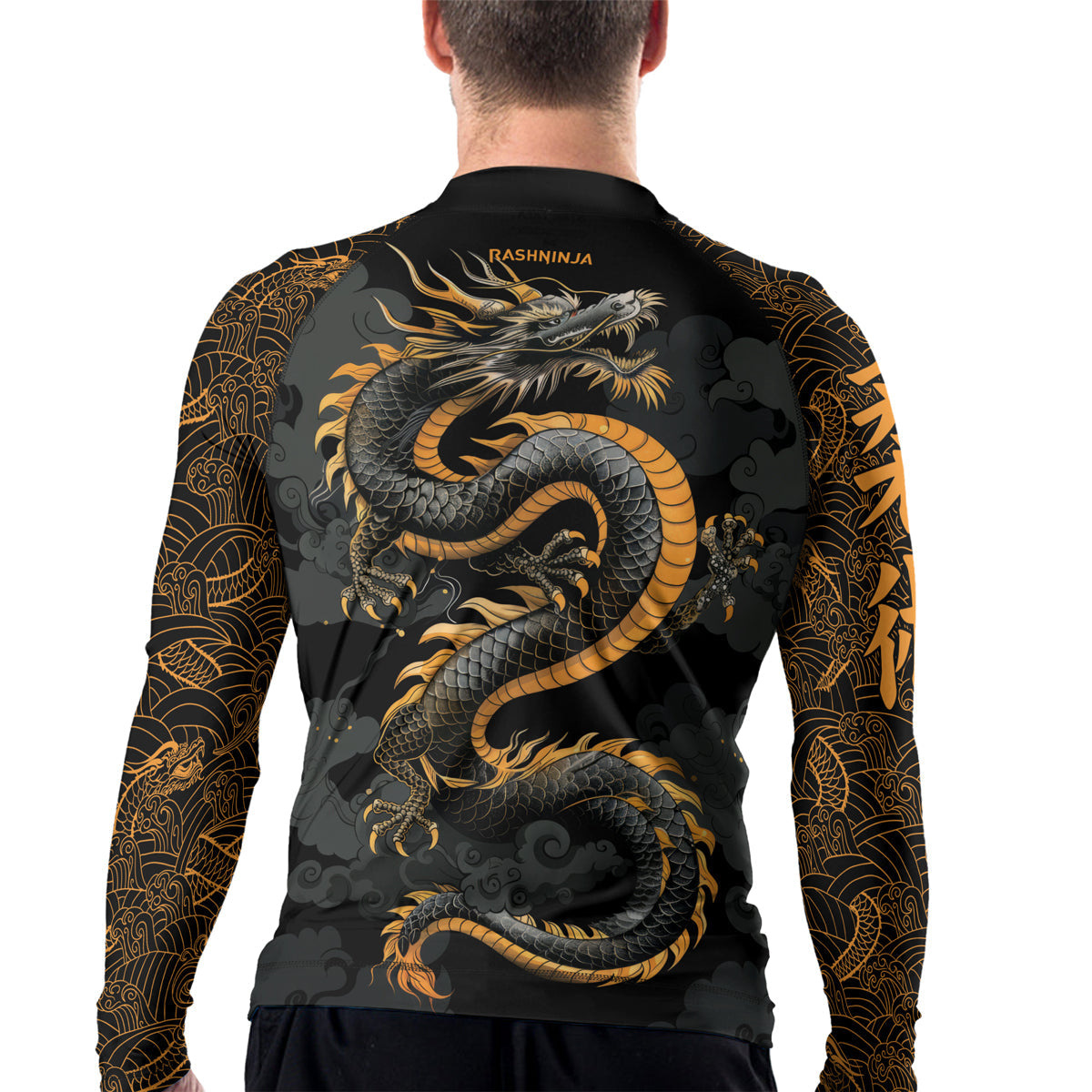 Rashninja Dragon Gold Majesty Men's Long Sleeve Rash Guard