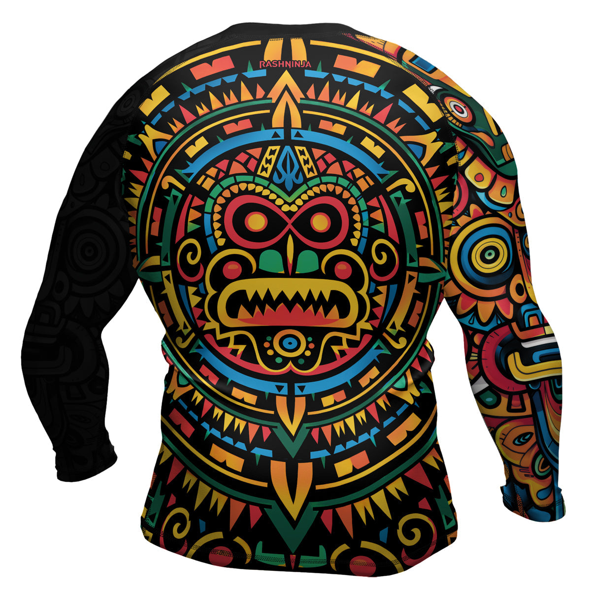 Rashninja Aztec Mask Rainbow Men's Long Sleeve Rash Guard