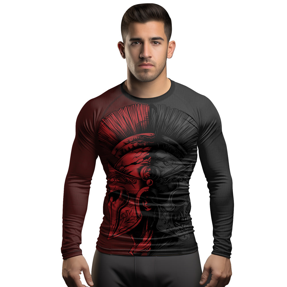 Rashninja Spartan Skull Clash Men's Long Sleeve Rash Guard