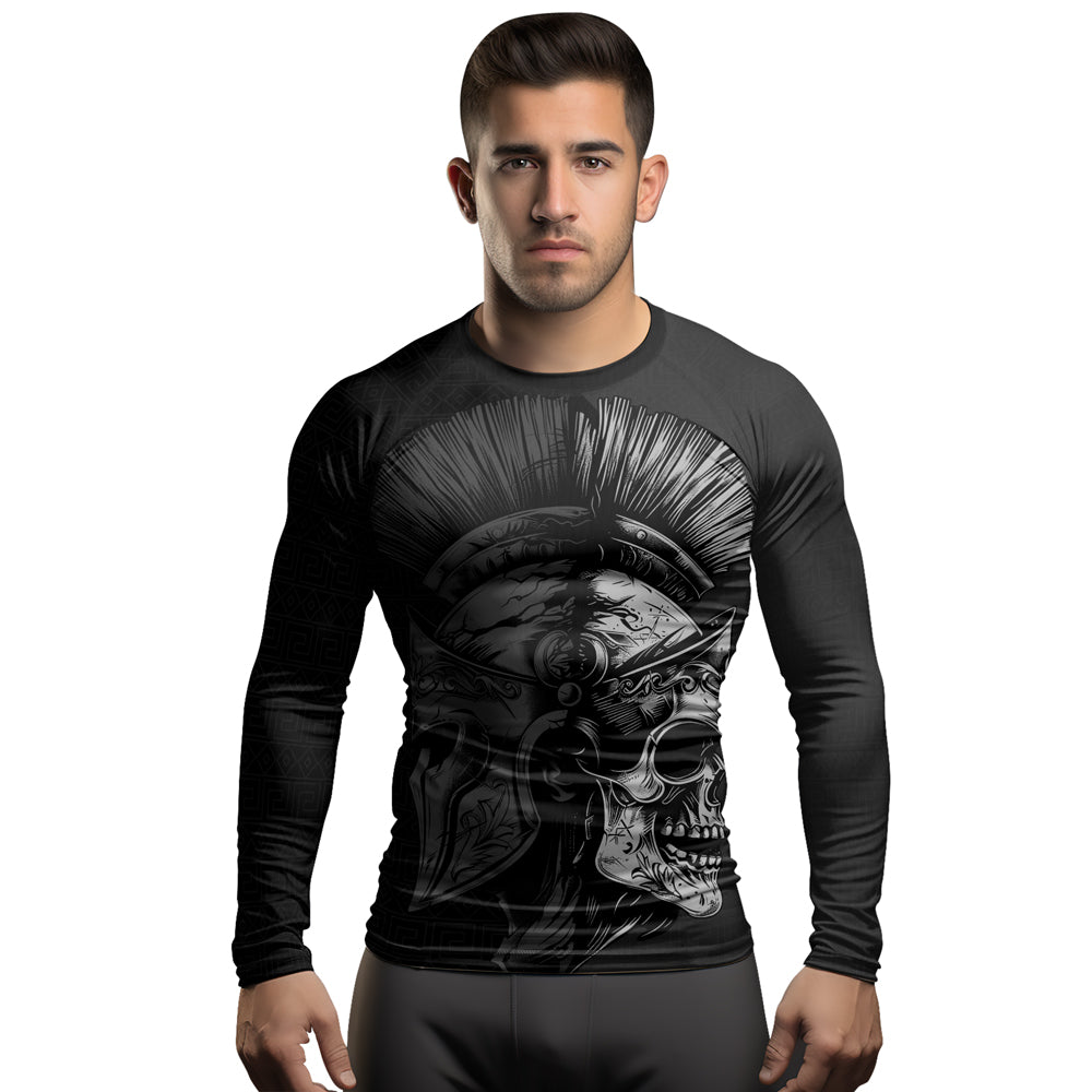 Rashninja Spartan Skull Clash Men's Long Sleeve Rash Guard