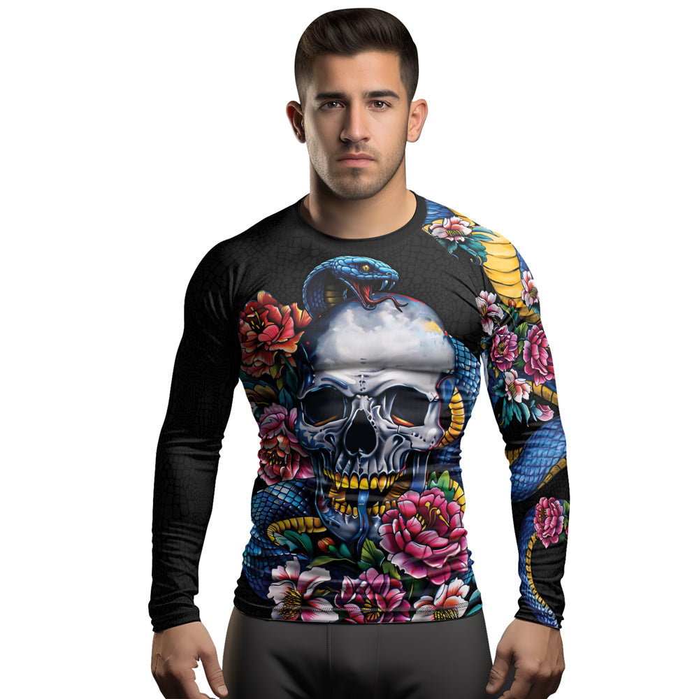 Rashninja Snake Dark Bloom Men's Long Sleeve Rash Guard
