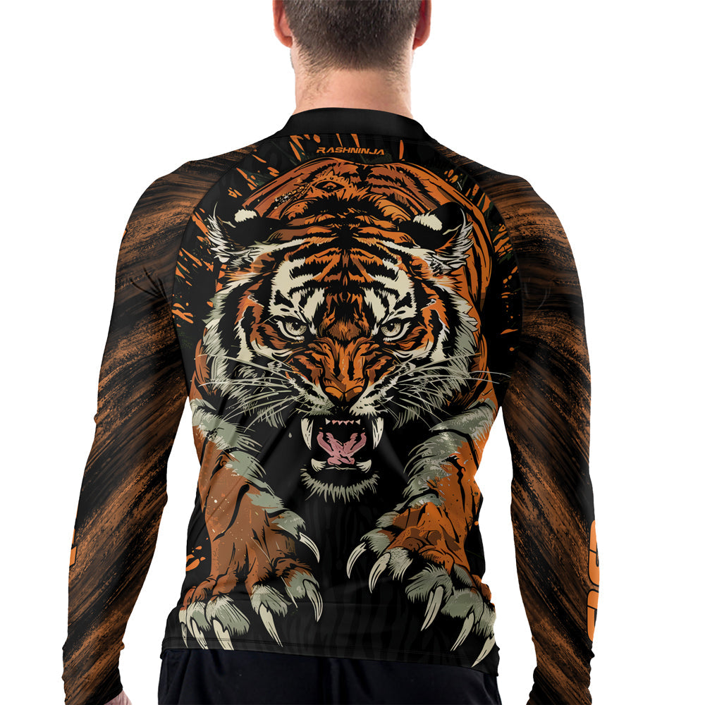 Rashninja Roaring Tiger Jungle Men's Long Sleeve Rash Guard