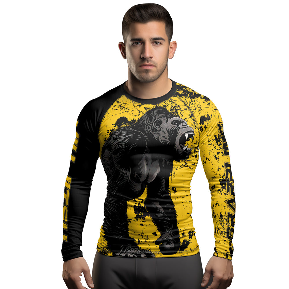 Rashninja Gorilla Golden Ruler Men's Long Sleeve Rash Guard