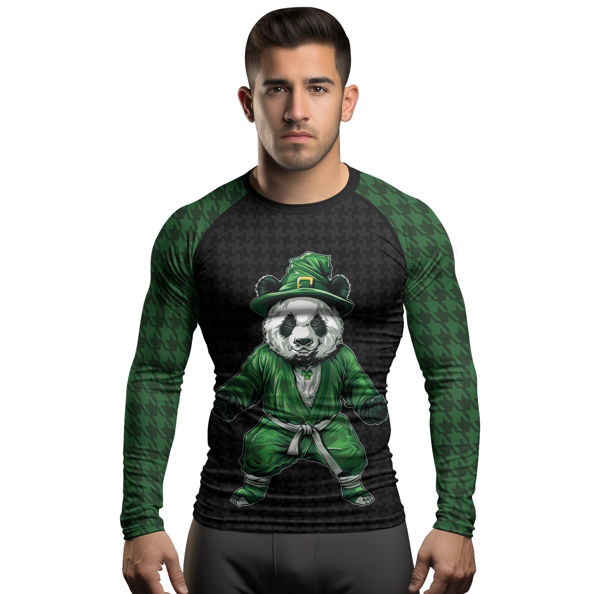 Rashninja Irish Kungfu Panda Men's Long Sleeve Rash Guard