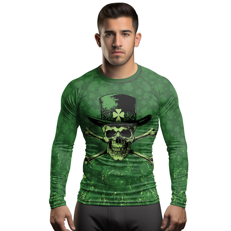 Rashninja Paddy’s Skull Men's Long Sleeve Rash Guard