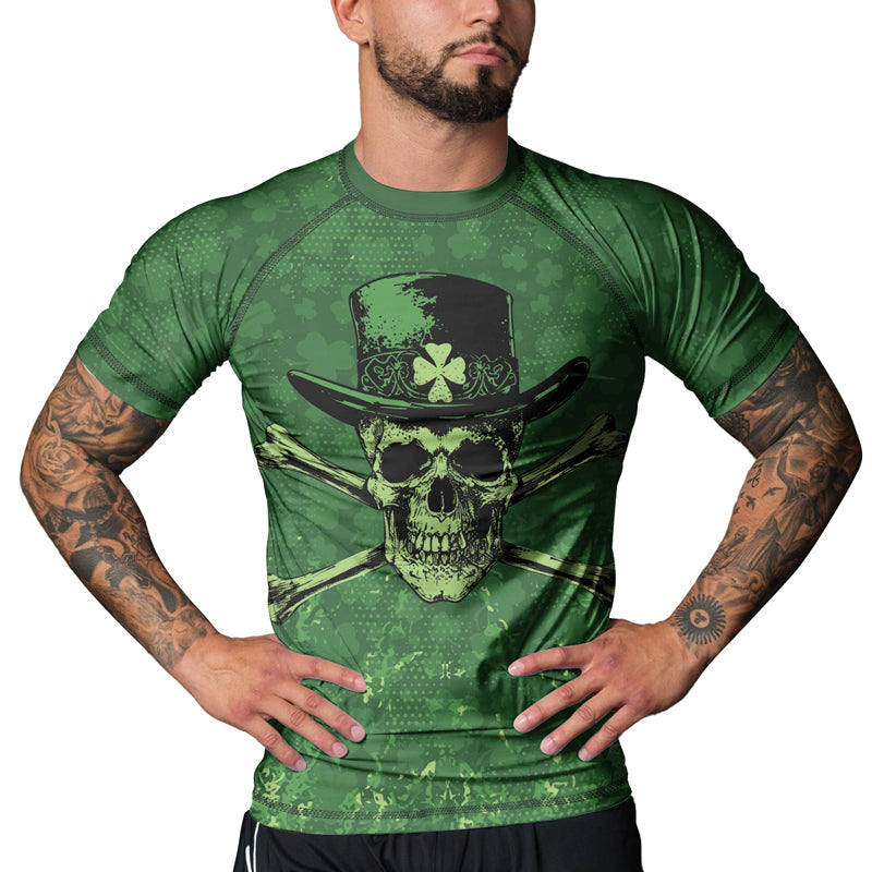 Rashninja Paddy’s Skull Men's Short Sleeve Rash Guard