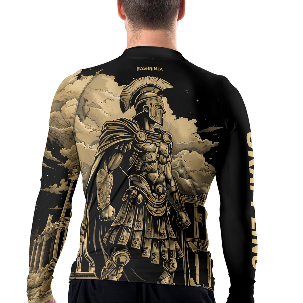 Rashninja Spartan Night Temple Men's Long Sleeve Rash Guard
