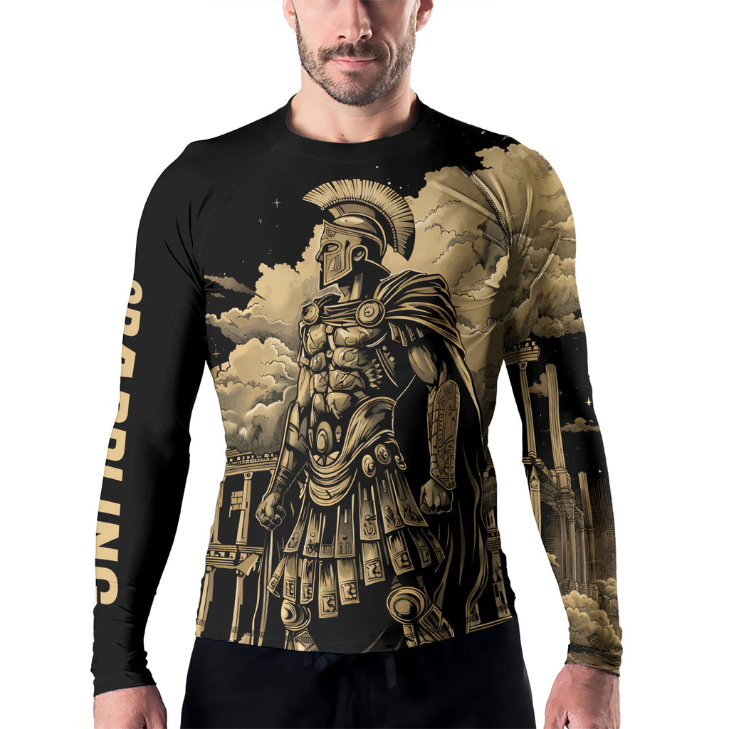 Rashninja Spartan Night Temple Men's Long Sleeve Rash Guard