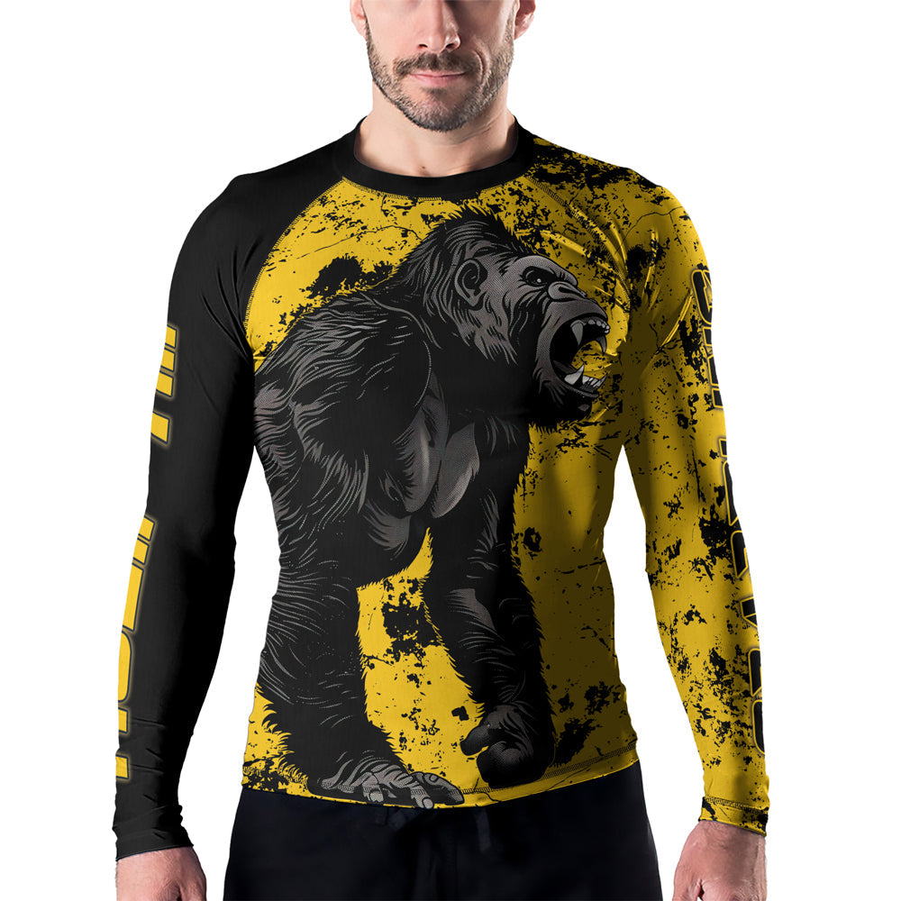 Rashninja Gorilla Golden Ruler Men's Long Sleeve Rash Guard