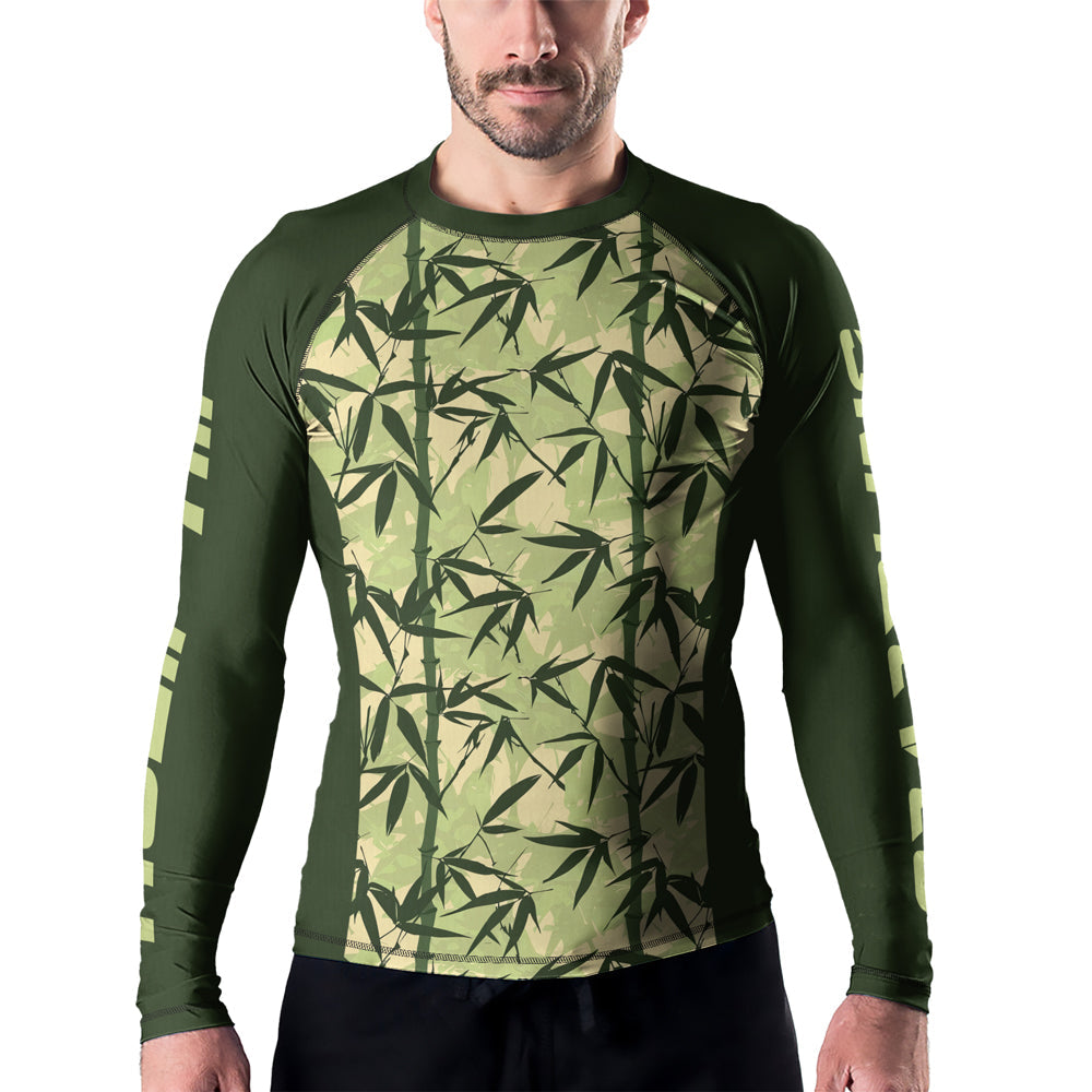 Rashninja Camouflage Bamboo Leaf Blend Men's Long Sleeve Rash Guard