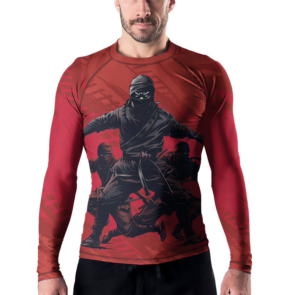 Rashninja Ninja Red Assault Men's Long Sleeve Rash Guard