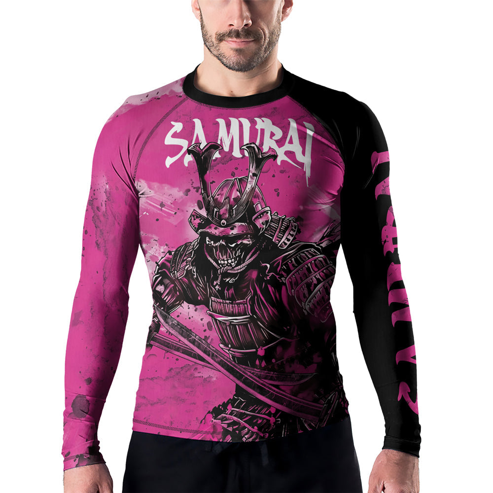 Rashninja Samurai Pink Fury Men's Long Sleeve Rash Guard