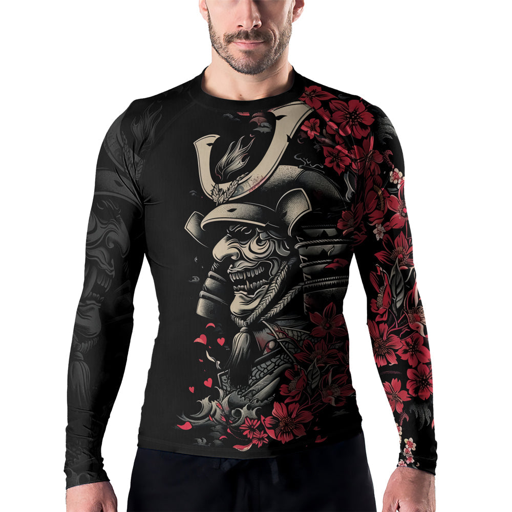 Rashninja Samurai Golden Mask Men's Long Sleeve Rash Guard