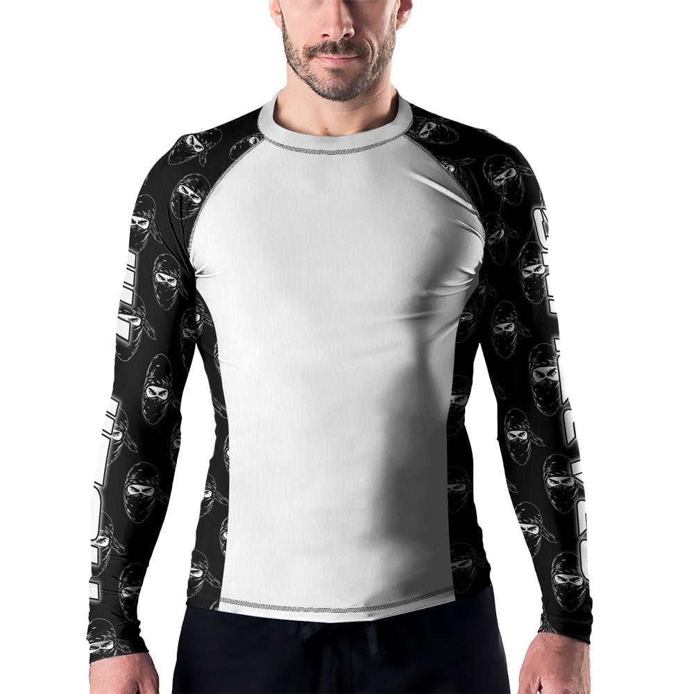 Rashninja Ninja Stealth Pattern White Men's Long Sleeve Rash Guard