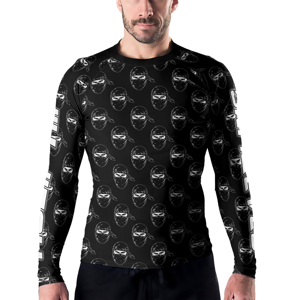 Rashninja Ninja Stealth Pattern Black Men's Long Sleeve Rash Guard